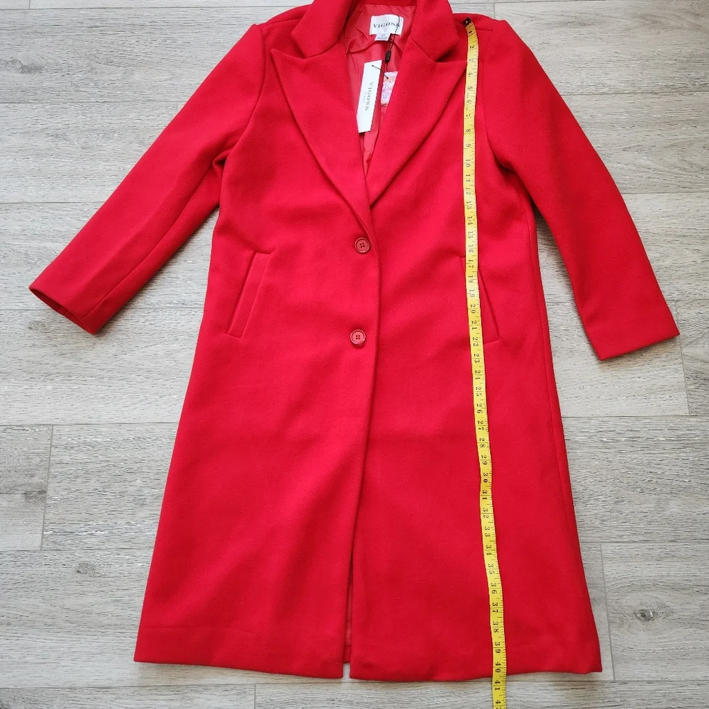 Vigoss Red Peacoat Jacket Women's Medium Nwt - Picture 11 of 12